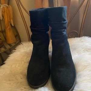 Vince Camuto Black Suede Slouch Ankle Bootie